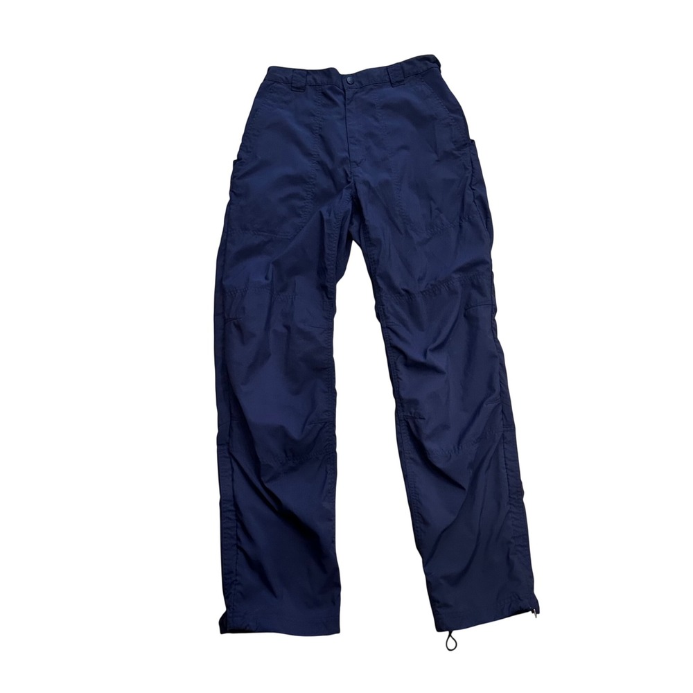 LL Bean Womens Size 6 Reg Nylon Hiking Pants Ankle Zipper Navy Blue Outdoor Trek